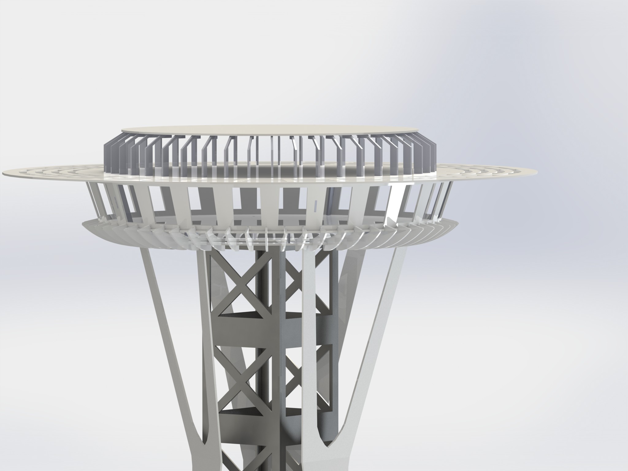 西雅图太空针塔，钣金拼图，3D拼图，metalcraft设计